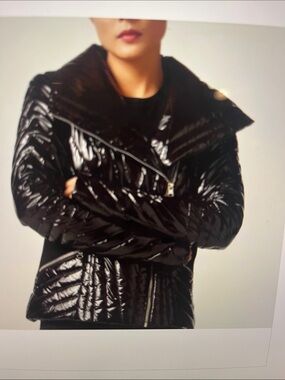 Blanc Noir Holographic Quilted Jacket NWOT